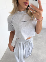 SIVÝ CROP TOP AMORA