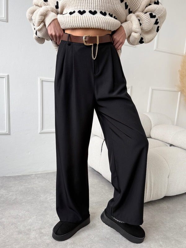 ČIERNE NOHAVICE NATY S OPASKOM