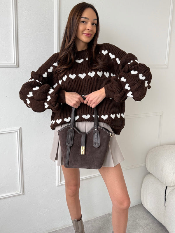 TMAVOHNEDÝ SVETER SWEETY