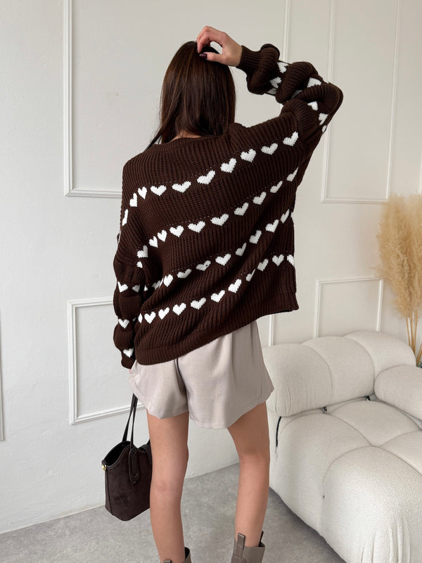 TMAVOHNEDÝ SVETER SWEETY