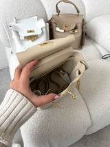 BÉŽOVÁ KOŽENÁ KABELKA HERMA