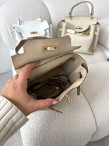 TAUPE KOŽENÁ KABELKA HERMA