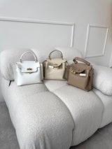 BÉŽOVÁ KOŽENÁ KABELKA HERMA