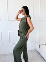 KHAKI REBROVANÝ TOP ALICANTA