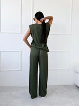 KHAKI REBROVANÝ TOP ALICANTA
