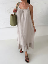 BÉŽOVÉ MUŠELÍNOVÉ ŠATY MARGARITA