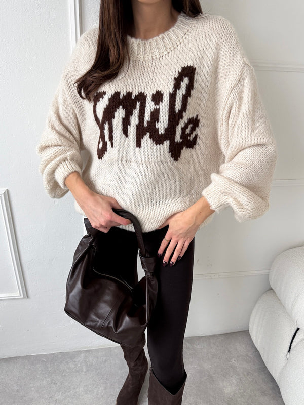 KRÉMOVÝ SVETER SMILE