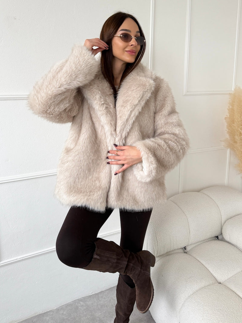 KRÉMOVÝ KOŽUCH ALLY