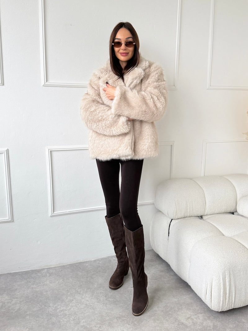 KRÉMOVÝ KOŽUCH ALLY