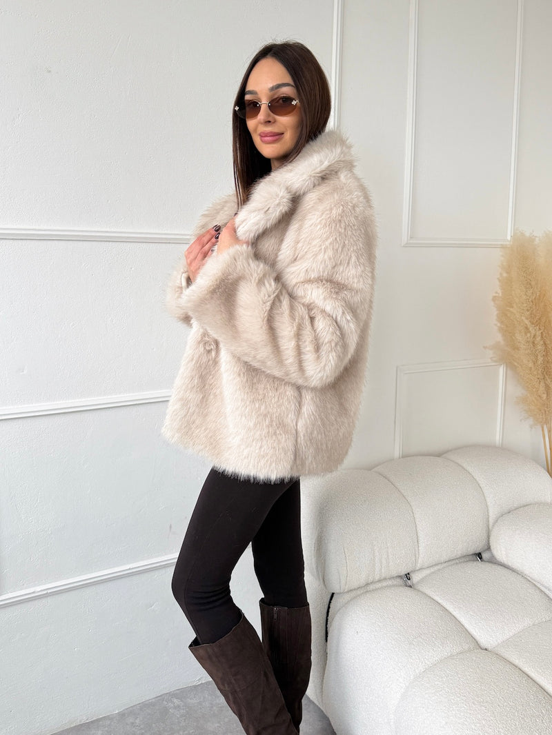 KRÉMOVÝ KOŽUCH ALLY