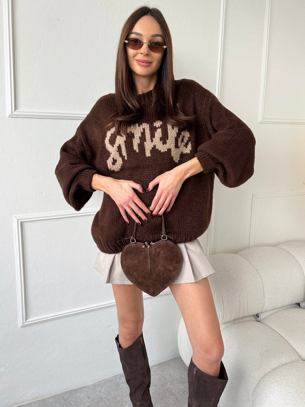 HNEDÝ SVETER SMILE