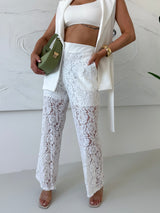 BIELE ČIPKOVANÉ NOHAVICE MINOA