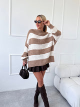 HNEDO-KRÉMOVÝ SVETER OLWEN