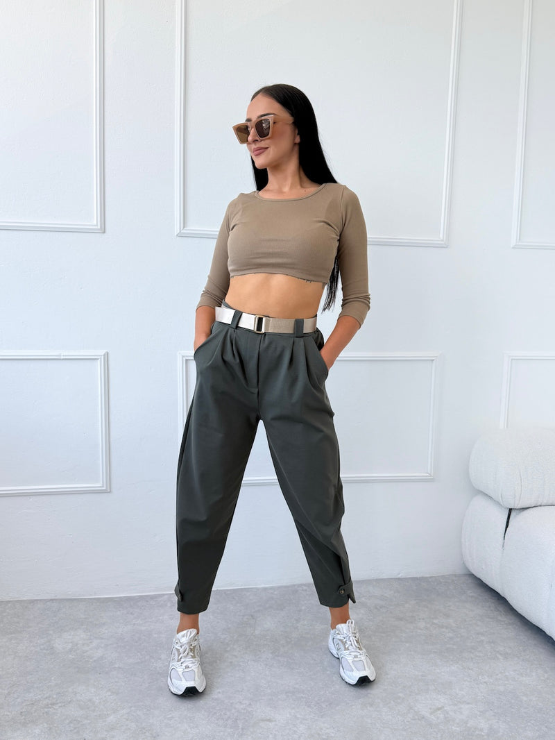 KHAKI NOHAVICE NICOLLE S OPASKOM