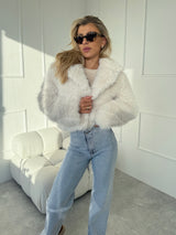 KRÉMOVÝ KRÁTKY KOŽUCH JOLIE