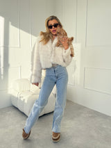 KRÉMOVÝ KRÁTKY KOŽUCH JOLIE