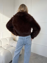 TMAVOHNEDÝ KRÁTKY KOŽUCH JOLIE