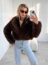 TMAVOHNEDÝ KRÁTKY KOŽUCH JOLIE