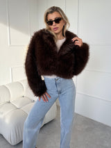 TMAVOHNEDÝ KRÁTKY KOŽUCH JOLIE