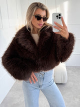 TMAVOHNEDÝ KRÁTKY KOŽUCH JOLIE