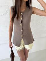 HNEDÝ VESTOVÝ TOP KALISTA