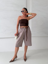 TAUPE BERMUDY FLORETT S OPASKOM