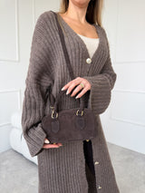 TMAVOHNEDÁ KABELKA HARPER Z BRÚSENEJ KOŽE