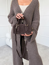 TMAVOHNEDÁ KABELKA HARPER Z BRÚSENEJ KOŽE