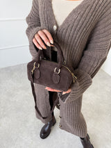 TMAVOHNEDÁ KABELKA HARPER Z BRÚSENEJ KOŽE