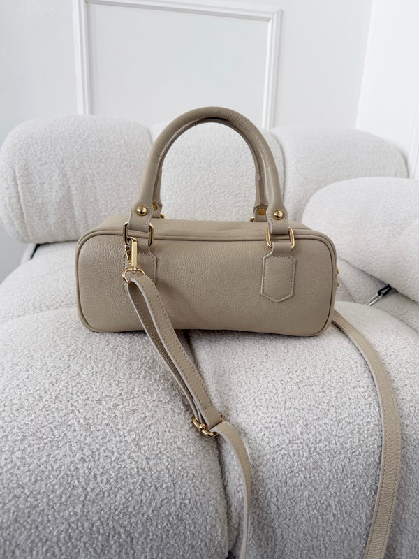 BÉŽOVÁ KOŽENÁ KABELKA ALISSON