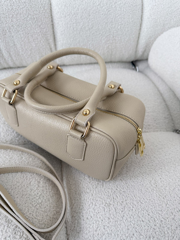 BÉŽOVÁ KOŽENÁ KABELKA ALISSON