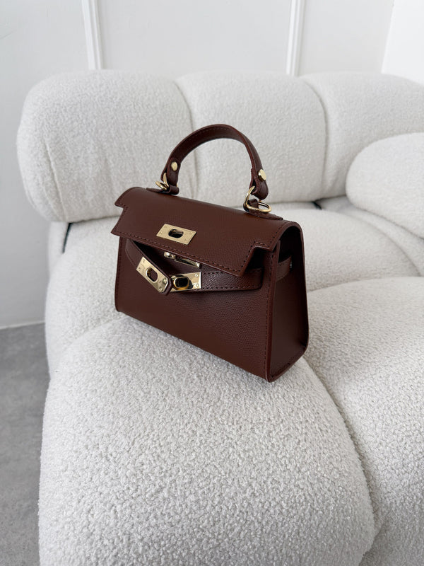 HNEDÁ KOŽENÁ KABELKA BELLE