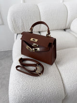 HNEDÁ KOŽENÁ KABELKA BELLE