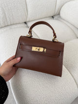 HNEDÁ KOŽENÁ KABELKA BELLE