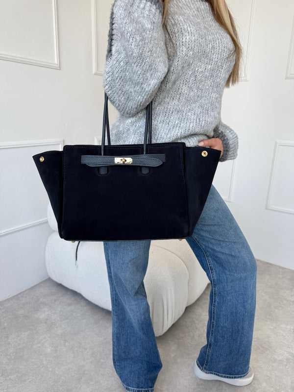 TMAVOMODRÁ KOŽENÁ KABELKA SAMANTHA