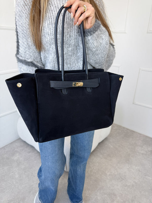 TMAVOMODRÁ KOŽENÁ KABELKA SAMANTHA