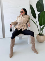 BÉŽOVÁ BUNDA NATHALLY S OPASKOM