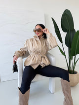 BÉŽOVÁ BUNDA NATHALLY S OPASKOM