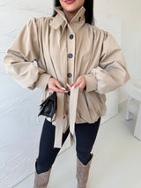 BÉŽOVÁ BUNDA NATHALLY S OPASKOM