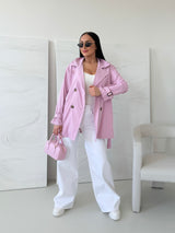 RUŽOVÝ SKRÁTENÝ TRENČKOT MERELA