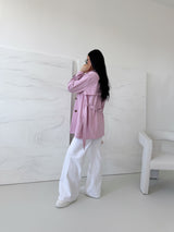 RUŽOVÝ SKRÁTENÝ TRENČKOT MERELA