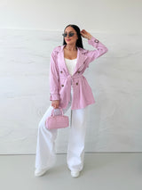 RUŽOVÝ SKRÁTENÝ TRENČKOT MERELA