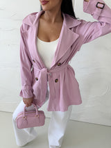 RUŽOVÝ SKRÁTENÝ TRENČKOT MERELA