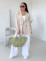 BÉŽOVÝ SKRÁTENÝ TRENČKOT MERELA