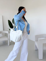 MODRÝ SEMIŠOVÝ BLEJZER WENDY