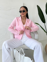 RUŽOVÝ SEMIŠOVÝ BLEJZER WENDY