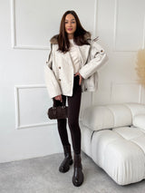 BÉŽOVÝ KRÁTKY KABÁT TIMA