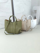 BIELA KOŽENÁ KABELKA SALVA 2v1