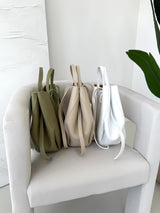 BIELA KOŽENÁ KABELKA SALVA 2v1