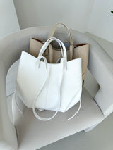 BIELA KOŽENÁ KABELKA SALVA 2v1